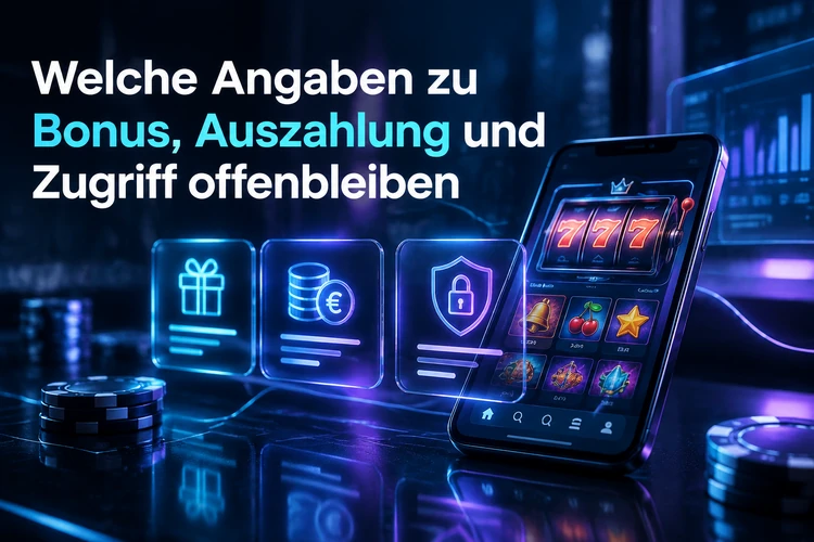 Welche Angaben zu Bonus, Auszahlung und Zugriff offenbleiben